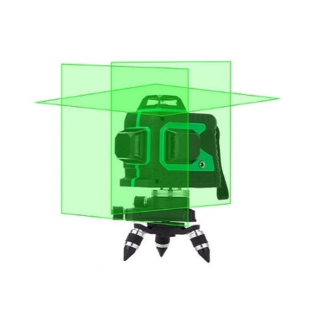 Nivel láser (verde) 3D. 12 líneas de proyección. Autonivelable